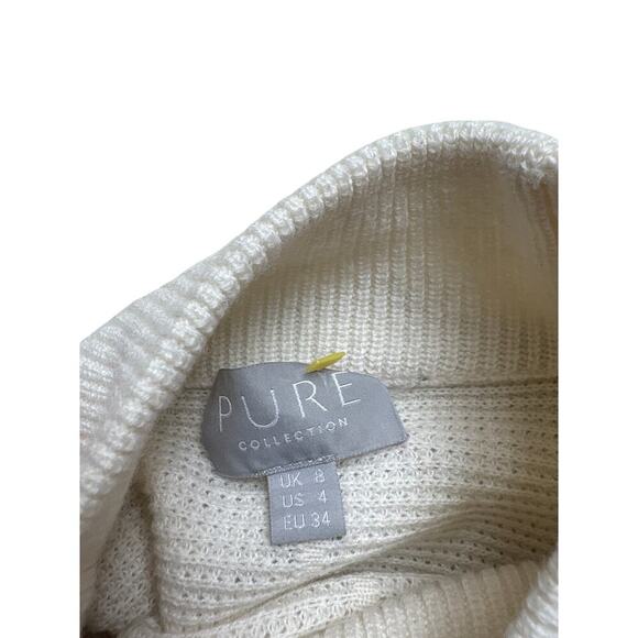 Pure Collection Wool Cashmere Sweater Cream Ivory Size 4 - Picture 2 of 13